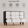 Wooden 6 Drawer Dresser with Vintage Pattern Design, Modern Chest Dresser with Deep Drawers for Bedroom, Living Room, Entryway - 3 of 4