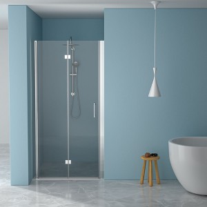 NicBex Shower Door 30"W x 72"H Fold Frameless Shower Door with 1/4" (6mm) Tempered Glass for Small Spaces - 1 of 4