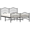vidaXL Full Metal Bed Frame with Headboard & Footboard, Sturdy Steel, Black, No Mattress - 2 of 4
