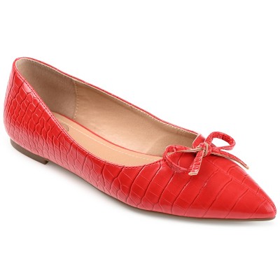 Journee Collection Womens Devalyn Ballet Pointed Toe Slip On Flats Red ...