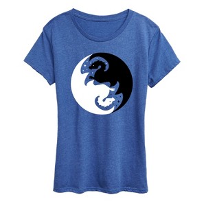 Women's - Instant Message - Yin Yang Dragons Short Sleeve Graphic T-Shirt - 1 of 4