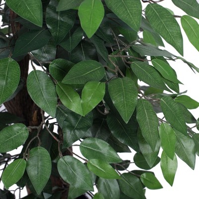 Elegant Silk Ficus 47" Floor Plant with Realistic Dragonwood Trunk