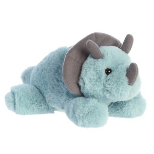 Aurora Small Triceratops Mini Flopsie Adorable Stuffed Animal Blue 9" - 1 of 4