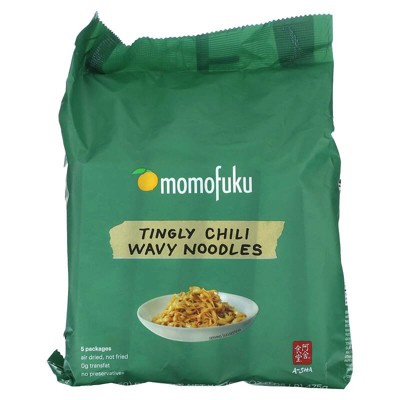Momofuku Tingly Chili Wavy Noodles, 5 Packages 3.35 oz