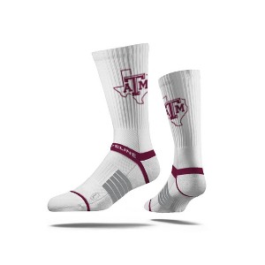 NCAA Texas A&M Aggies Premium Knit Crew Socks - White: Cozy Lined Ankle Socks - 1 of 2