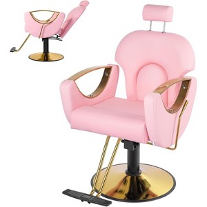 360° Swivel Barber Hair Chair Stylist Chair with Heavy Duty Hydraulic Pump, Adjustable Headrest & Reclining Backrest - 1 of 1