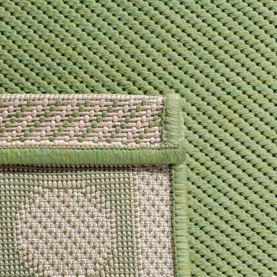 Olive and Natural Rectangular Synthetic Outdoor Area Rug