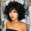 Jessie's Wig 10 Inch Bouncy Curls Bangs With Wig Short Synthetic Hair Natural Black Color 1 Pc/Pack - 2 of 4
