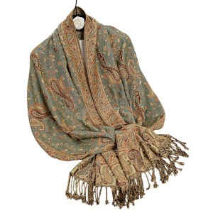 Anna-Kaci Autumn Winter Vintage Faux Cashmere Tassel Shawl Wrap with Soft Breathable Weave - 71IN×27IN - 1 of 3