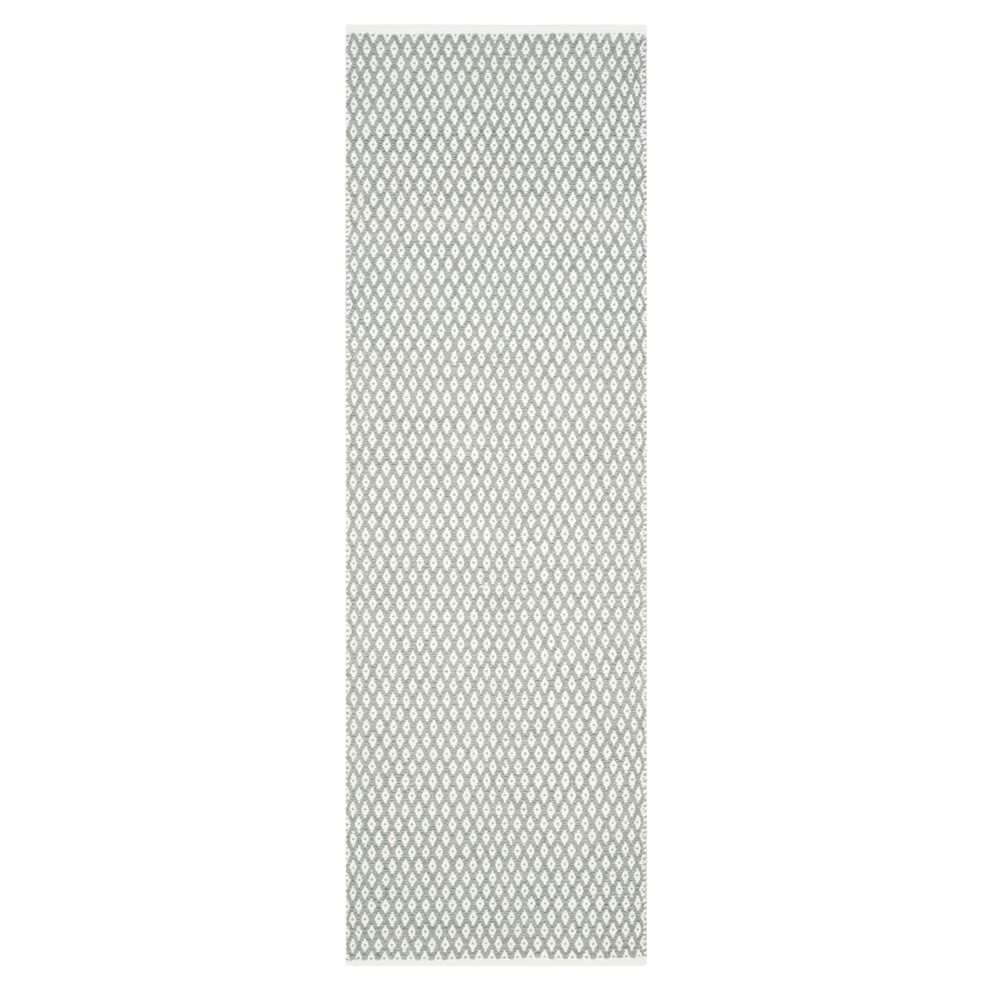  Runner Geometric Flatweave Tufted Rug Gray