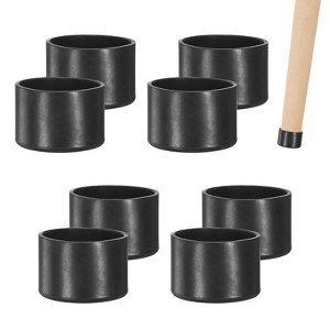Unique Bargains Non-Slip PVC Chair Leg Caps Floor Protectors for Folding Chairs Black - 1 of 4