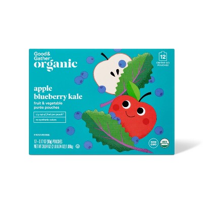 Apple Blueberry Kale Fruit &#38; Vegetable Puree Pouches - 38.04oz/12ct - Good &#38; Gather&#8482;