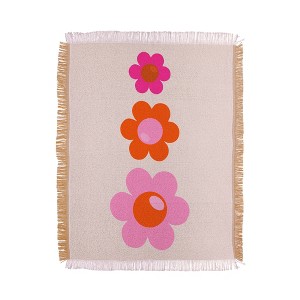 Daily Regina Designs Les Fleurs 01 Abstract Retro Woven Throw Blanket - Deny Designs - 1 of 4
