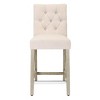 WestinTrends 24" Linen Fabric Tufted Counter Stool - 3 of 4