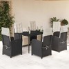 vidaXL Garden Dining Set Black and Cream White - 2 of 4