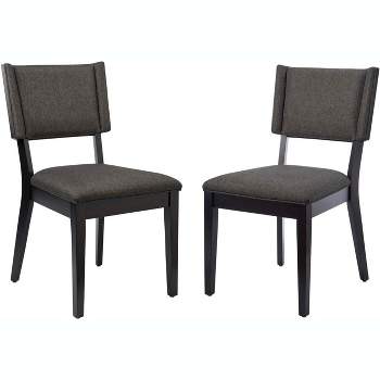 Modway Esquire Solid Wood and Fabric Dining Chairs in Gray (Set of 2)