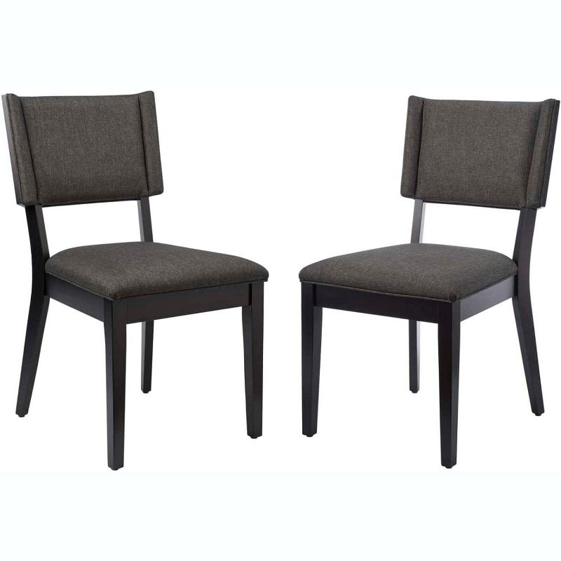 Modway Esquire Solid Wood and Fabric Dining Chairs in Gray (Set of 2), 1 of 2
