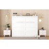 NicBex Full Size Murphy Bed 77.5" Wooden Bed Frame Morden Hideaway Wall Bed with Storage Shelf for Living Room - 3 of 4