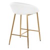 26" Glam Contemporary Counter Stool with Curved Upholstered Seat and Trestle-Style Base (Set of 2) for Kitchen, Bar - 4 of 4