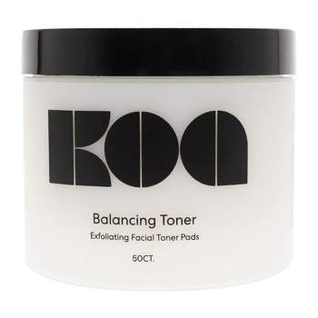 KOA Balancing Toner Pads - Gentle Exfoliator - Oil Control Skin Toner - Prevents Breakouts - No Artificial Fragrance - 50 Count