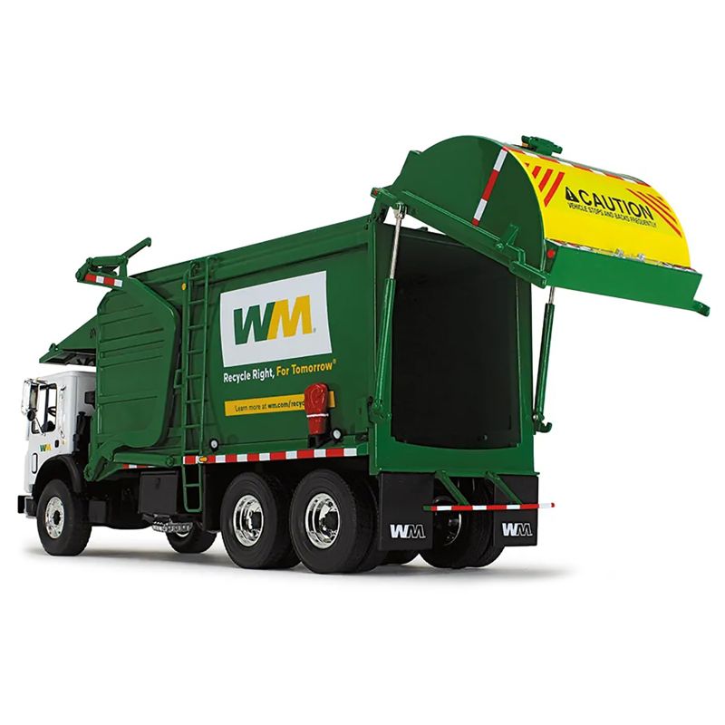 Mack TerraPro "Waste Management" Garbage Truck w/Wittke Front Load White & Green w/Garbage Bin 1/34 Diecast Model by First Gear, 4 of 6