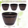 VECELO Planters Set, Plastic Pot with Perforated Tray, Decorative Foliage Plants, Vintage Planters 3-Piece Set, Artificial Wood Planters - 2 of 4