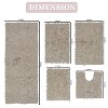 Bell Flower Collection Tufted Bath Rugs, Extra Soft and Absorbent, Non-Slip Bath Mats, Machine Washable Bathroom Mats, 5 Pcs Set with Runner, Linen - 3 of 4