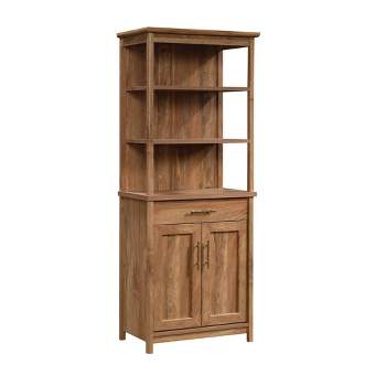 67" Coral Cap Library with Doors Sindoori Mango - Sauder: Tropical Style, Adjustable Shelf, Hidden Storage, Reversible Panels