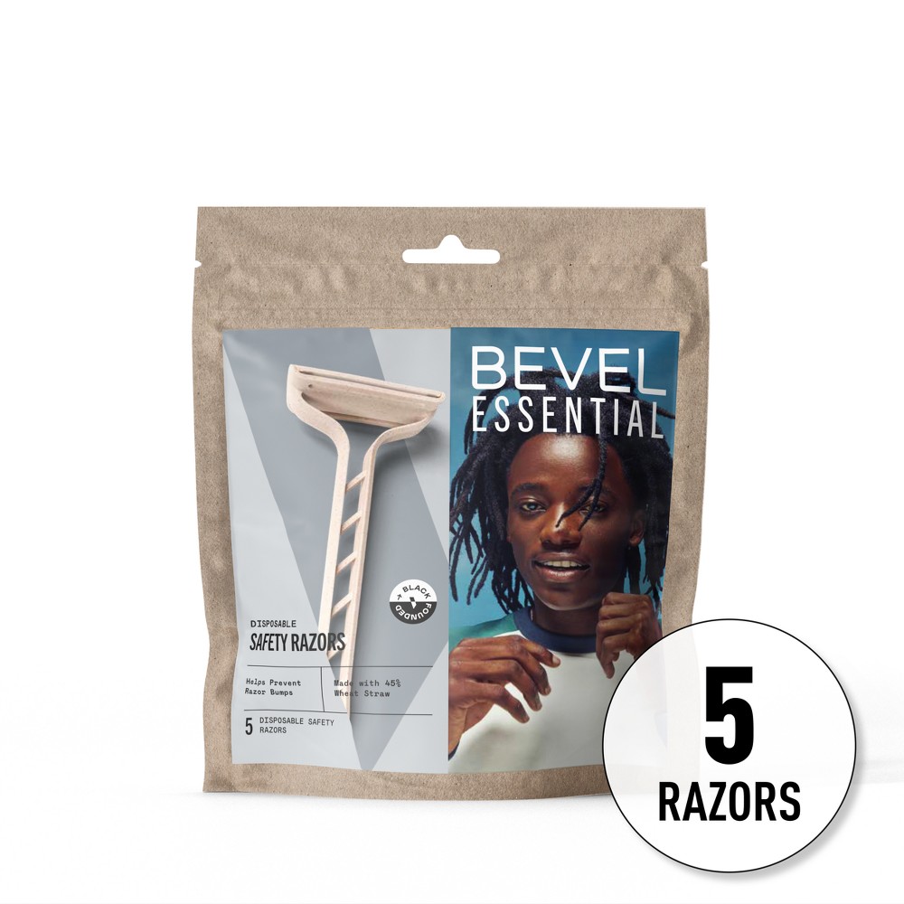 Photos - Shaver Bevel Men's Razor Starter Kit - Disposable Safety Razors, Clear Shave Gel, and Bump Control - 5ct