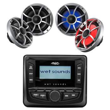 Wet Sounds WS-MC-5 AM/FM Stereo + 2 Pairs 65ic-S 6.5" Coaxial Speakers