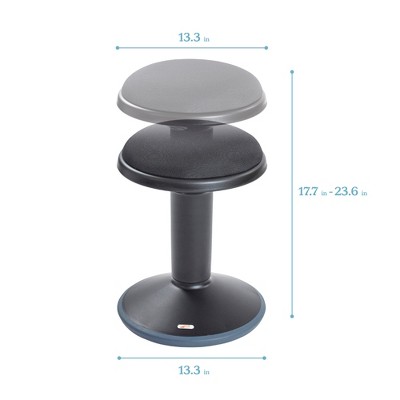 Black Adjustable Height Wobble Stool with Cushioned Seat
