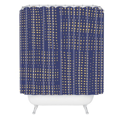 Alison Janssen Boho Poppies Shower Curtain Blue - Deny Designs