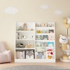 Trapezoid Kids Bookshelf with MDF Frame Anti-Tip Kit for Playroom or Bedroom-3irtyhousy - 2 of 4