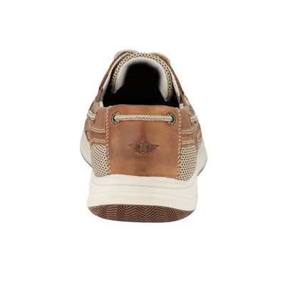Dark Tan Genuine Leather Waterproof Lace-up Boat Shoe, Size 11.5