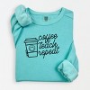 Simply Sage Market S.W.Smiley Coffee Teach Repeat Lightweight Garment Dyed Sweatshirt - 2 of 4