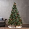 GDFStudio 7 Foot Cashmere Pine and Mixed Needles Pre Lit LED Artificial Christmas Tree with Snowy Branches and Pinecones - 2 of 4
