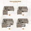 CIPACHO 82.6" L-shape Sofa Bed Pull-out Sleeper Sofa with Wheels, USB Ports, Power Sockets for Living Room , Khaki - 4 of 4
