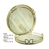 Essential Decor & Beyond 3PC Wooden And Gold Metal Tray - 2 of 2
