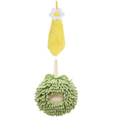 REGALWOVEN 2 Packs Soft Absorbent Cute Decorative Chenille Hand Towel for Bathroom 6" x 15"/7" x 7"