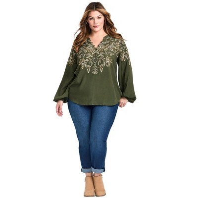 Avenue Women's Plus Size Temptation V-Neck Shirt