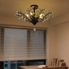 YIYIBYUS Vintage Crystal Chandeliers, Branches Semi-Flush Pendant Light - 3 of 4