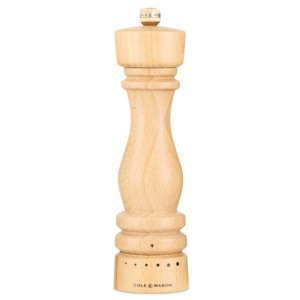Cole & Mason London Pepper Mill – Premium Wood Design - Adjustable for Fine to Coarse Seasonings - Uses Carbon Steel Mechanism - Beech Wood, 8" - 1 of 1