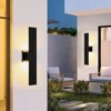 Rennnsan Ulvian 23"W Hardwired Rectangle Glass Industrial LED Dimmable Outdoor Wall Sconce in Black - 2 of 4
