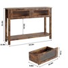 Entryway Table, Wood Console Table with 2 Glass Drawers, 2-Tier Sofa Table with Storage for Living Room and Foyer, Stylish Entryway Furniture - 3 of 4