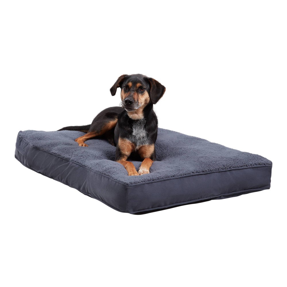 Kensington Garden Daisy Deluxe Cozy High Pile Fleece Supportive Dog Bed - M - Steel Blue