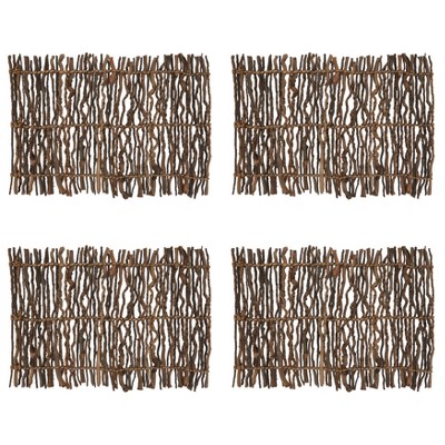 Natural Coconut Stick Twig Design Placemats, Set of 4