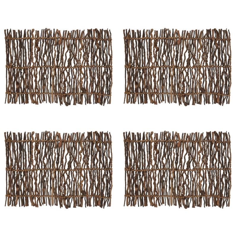 Saro Lifestyle Twig Design Table Mats (Set of 4), 12"x18", Beige, 3 of 6