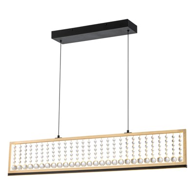 LLHZSY 39 4/5 in.4-Light Modern Farmhouse Linear LED Crystal Chandelier Kitchen Island Pendant Lighting Fixture