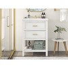 Okak 24" Modern Bathroom Vanity with Undermount Sink Multi-function Bathroom Cabinet with 2 Drawers & Open Shelf for Small Apartment, White - 4 of 4