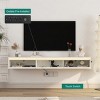GlasFlength TV Stands and Consoles Floating TV Stand Wall Mounted TV Shelf High Gloss TV Cabinet for Living Room, White, 70.47"*17.3"*5.51" - 3 of 4
